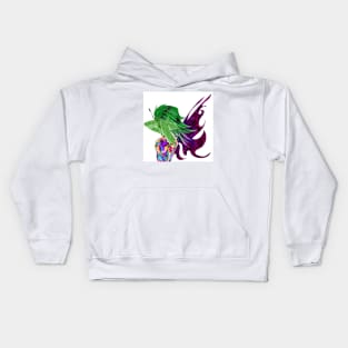 green magical fairy in ecopop pixie garden Kids Hoodie